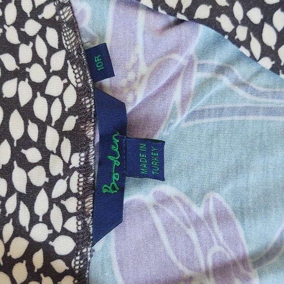 VGUC Boden green floral print v-neck midi dress with long sleeves - Picture 3 of 6